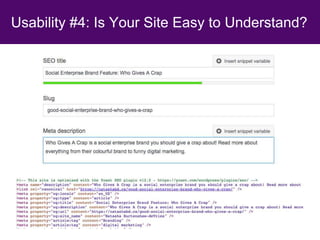 Usability #4: Is Your Site Easy to Understand?
 