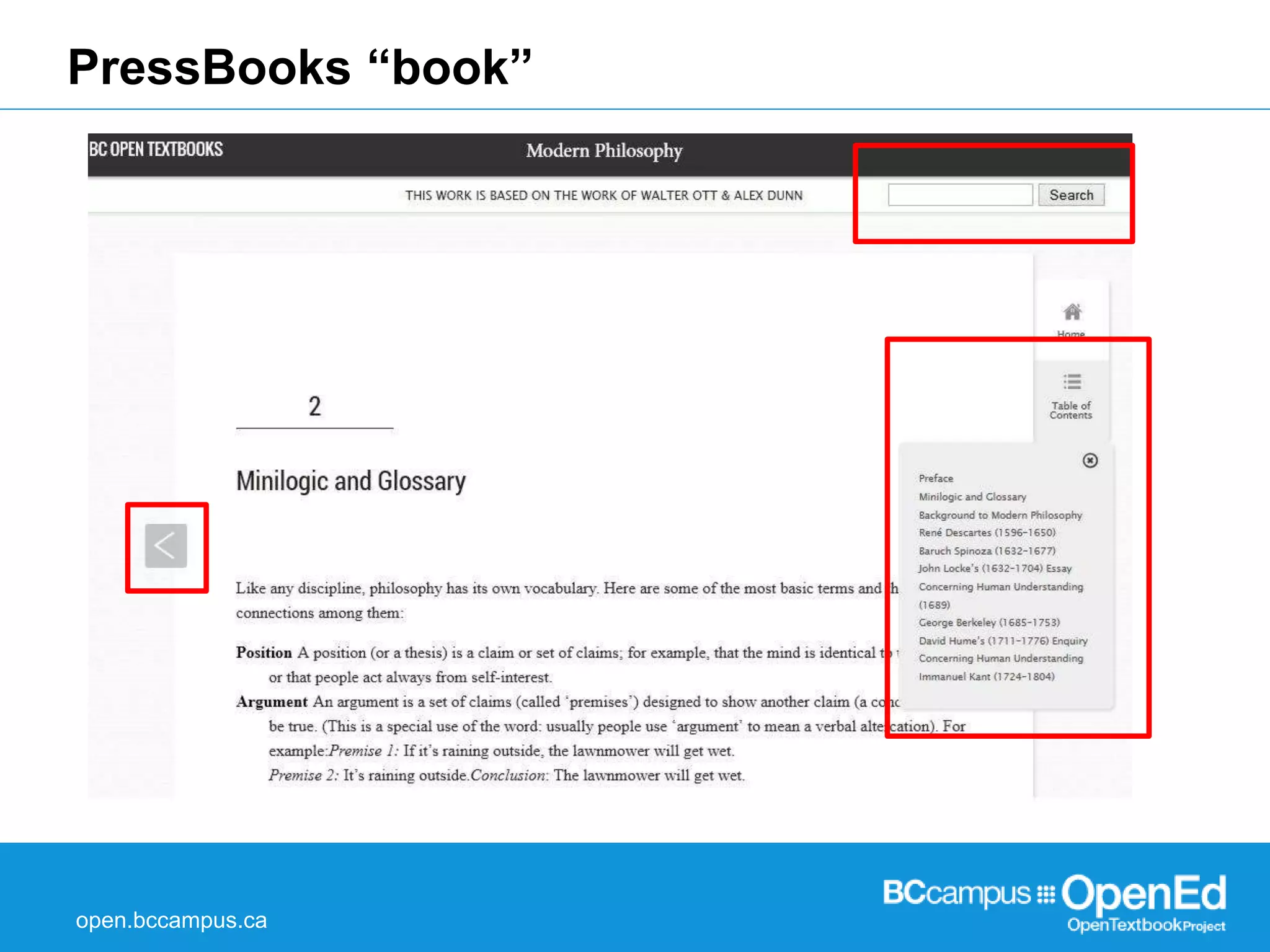 PressBooks “book” 
open.bccampus.ca 
 