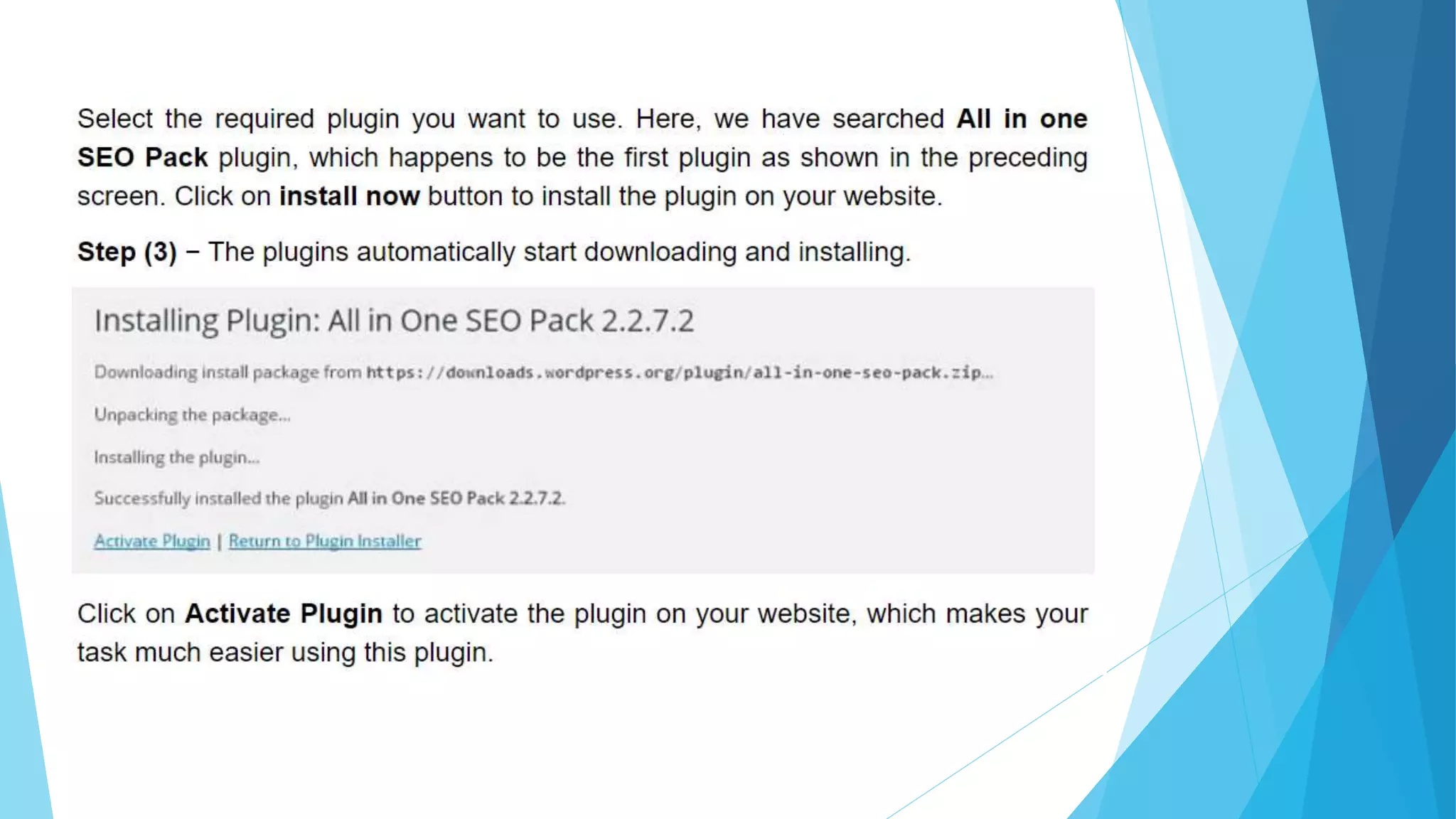Word press  install plugins
