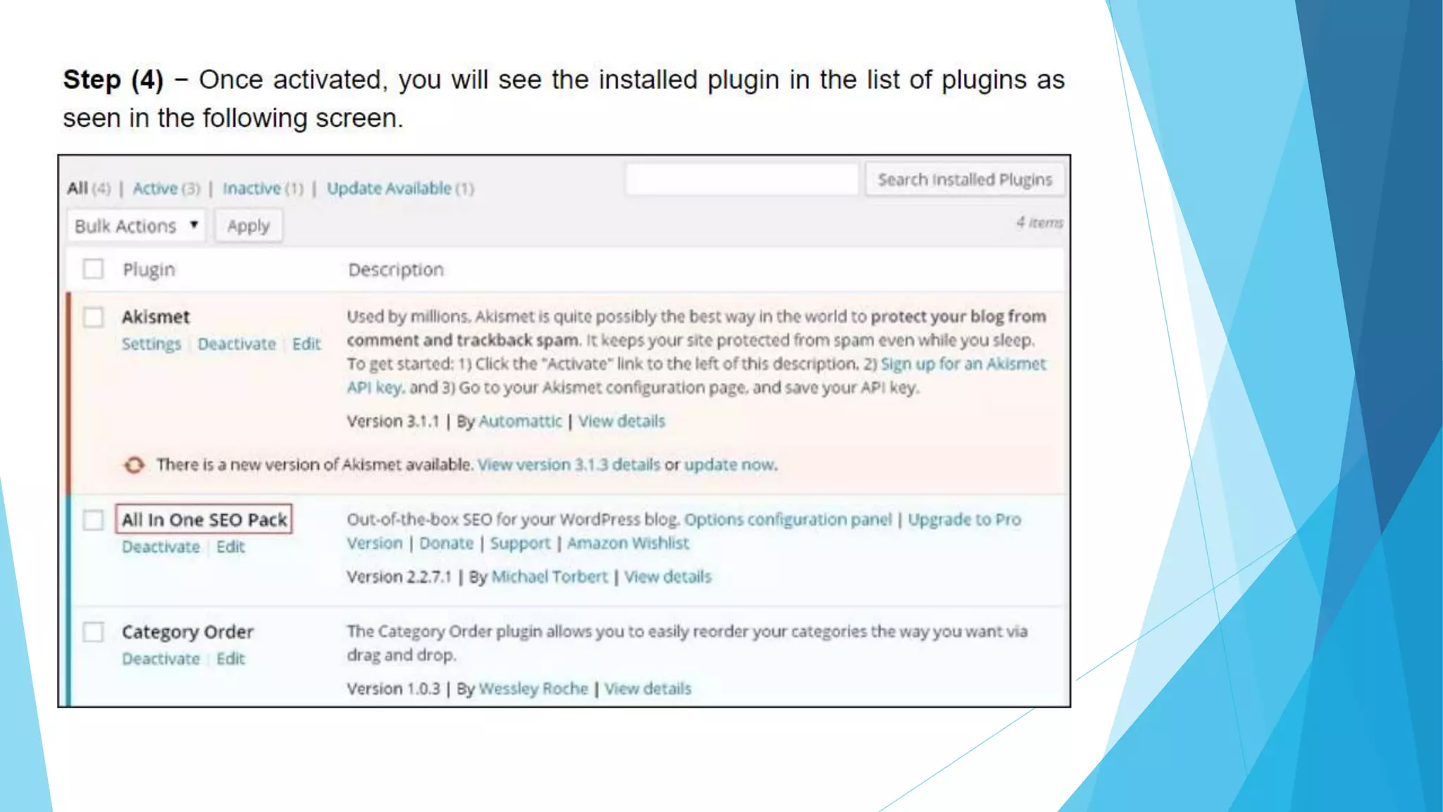Word press  install plugins