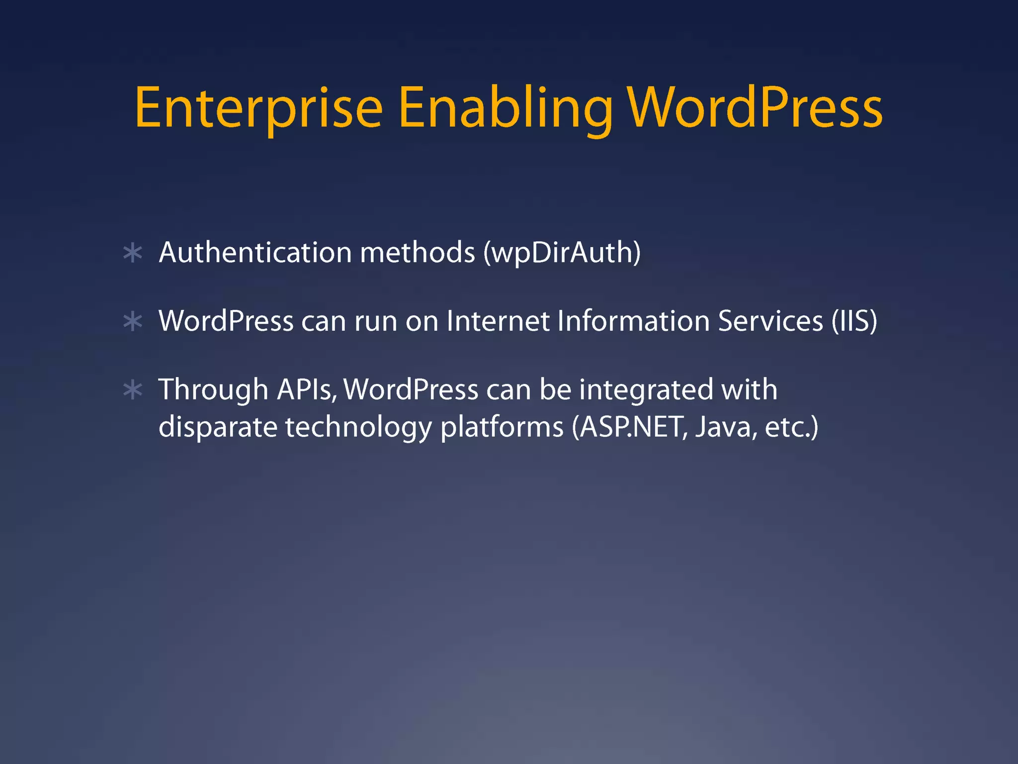 WordPress In The Enterprise