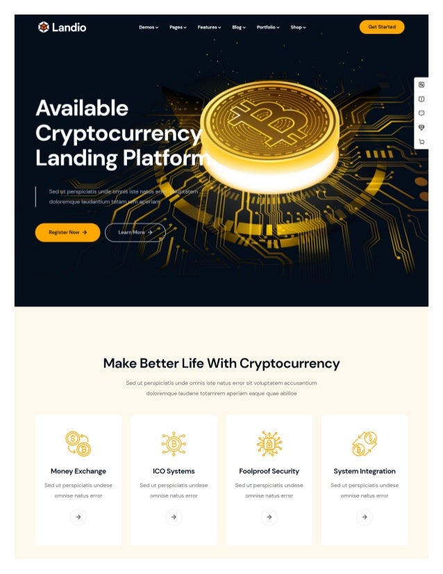 Modern WordPress Crypto Currency Landing Page Design By Elementor Pro or Divi Builder - ⭐ON SALE⭐