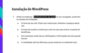 Tela do instalador do WordPress
 