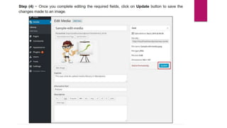 Word press media(add,insert,delete)