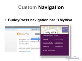 Custom Navigation<br />BuddyPress navigation bar MyViva<br />