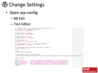 Change Settings Open wp-config BB Edit Text Editor 
