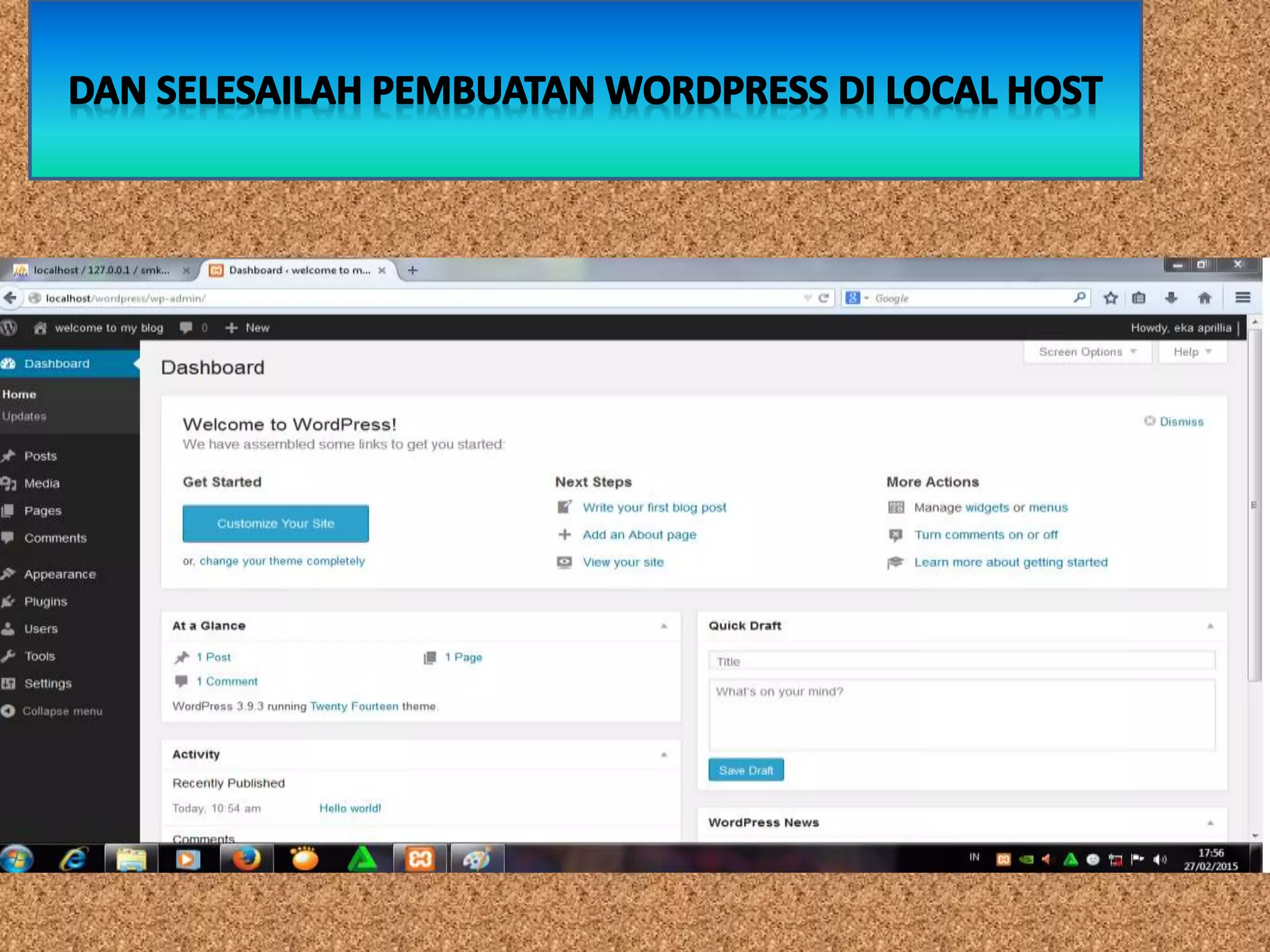 tutorial cara menggunakan wordpress secara offline