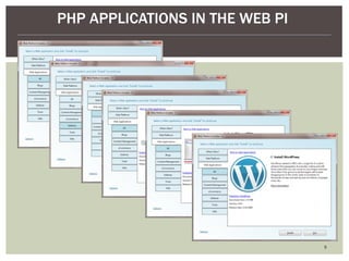 PHP APPLICATIONS IN THE WEB PI  