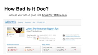 How Bad Is It Doc?
Assess your site. A good tool: https://GTMetrix.com
 