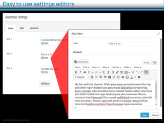 © 2016 Rick Radko, r3df.com
Easy to use settings editors
25
 