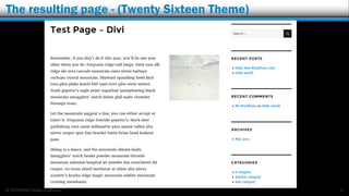 © 2016 Rick Radko, r3df.com
The resulting page - (Twenty Sixteen Theme)
4
 