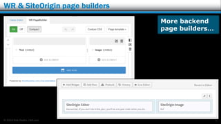 © 2016 Rick Radko, r3df.com
WR & SiteOrigin page builders
6
More backend
page builders…
 