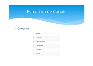 Estrutura de Canais


∗ Categorias
 