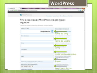 WordPress




 nome do blog


 nome do usuário


 senha


 confirmação da senha


 e-mail


 selecione a língua
 
