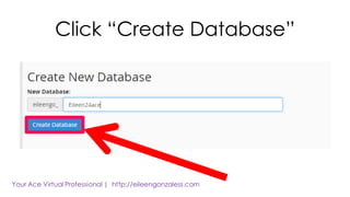 Click “Create Database”
 