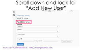 Scroll down and look for
“Add New User”
 