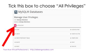 Tick this box to choose “All Privileges”
 