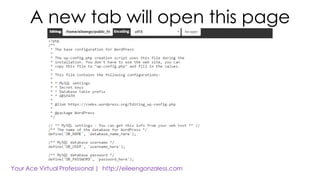 A new tab will open this page
 