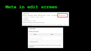 Meta in edit screen
 