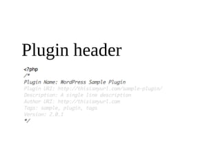 Plugin header
 