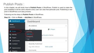 Publish Posts :
 
