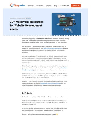 WordPress Resources for all your Website Development needs.pdf