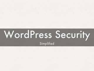 Word press security