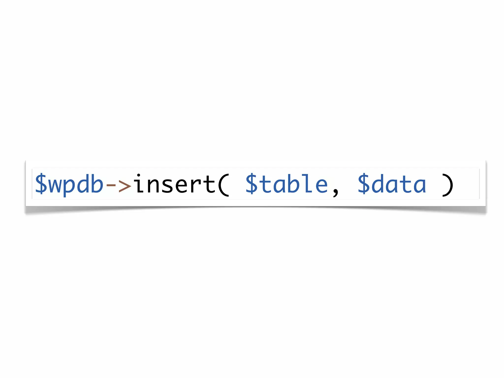 $wpdb->insert( $table, $data )
 