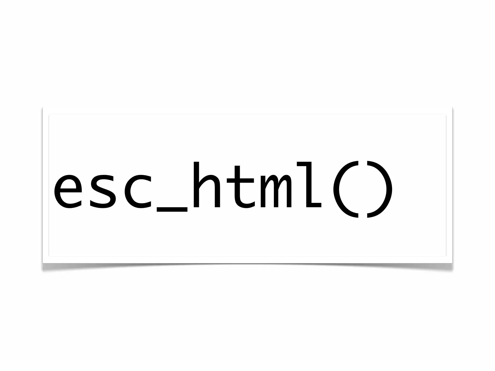 esc_html()
 