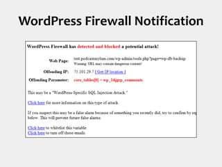 WordPress Firewall Notification