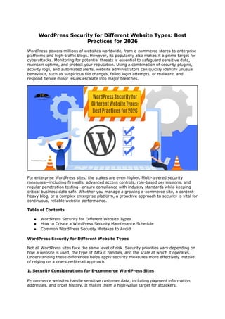 WordPress Security Tips for E-commerce, Blogs & Enterprises | DOCX