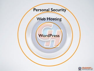 Personal Security
Web Hosting
WordPress
 