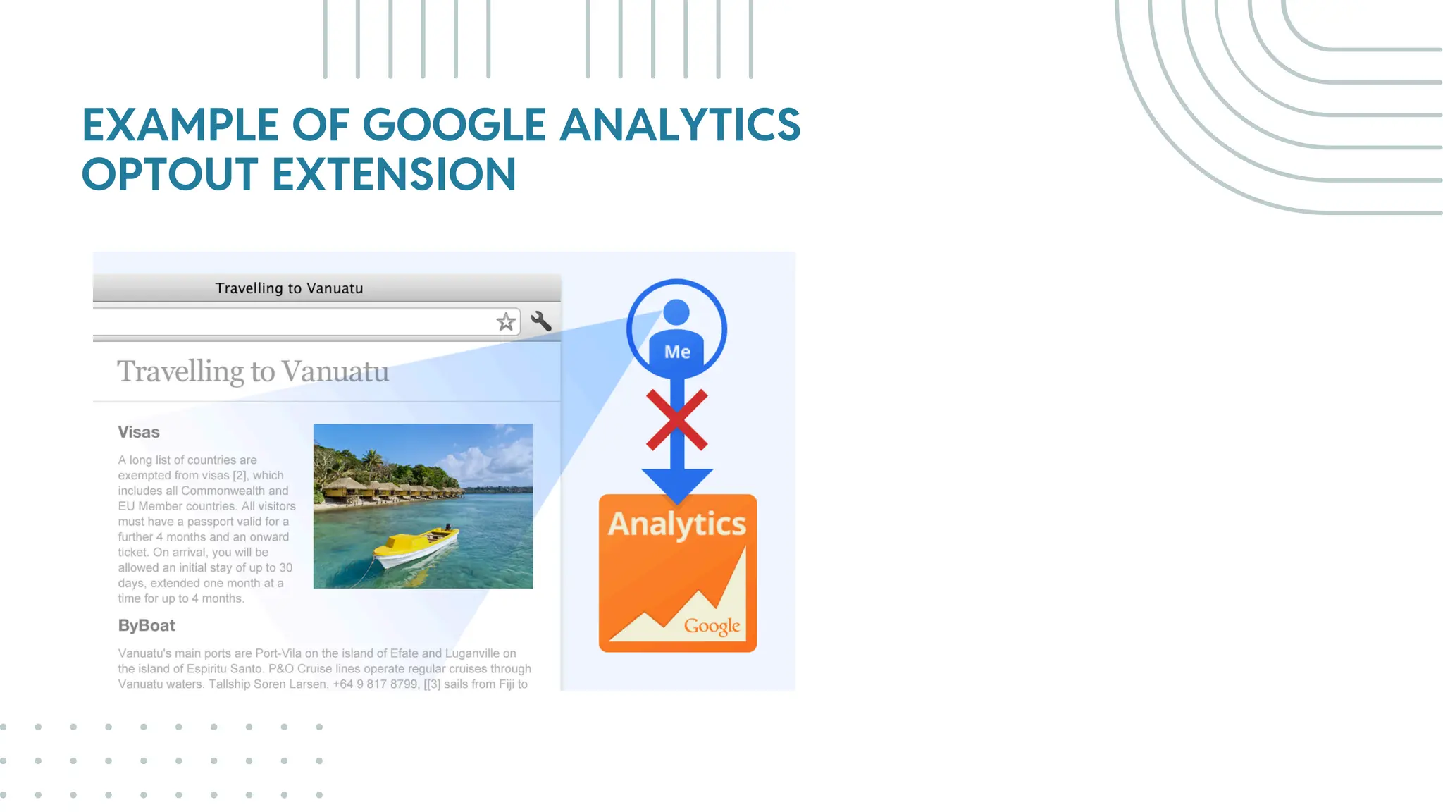 EXAMPLE OF GOOGLE ANALYTICS
OPTOUT EXTENSION
 
