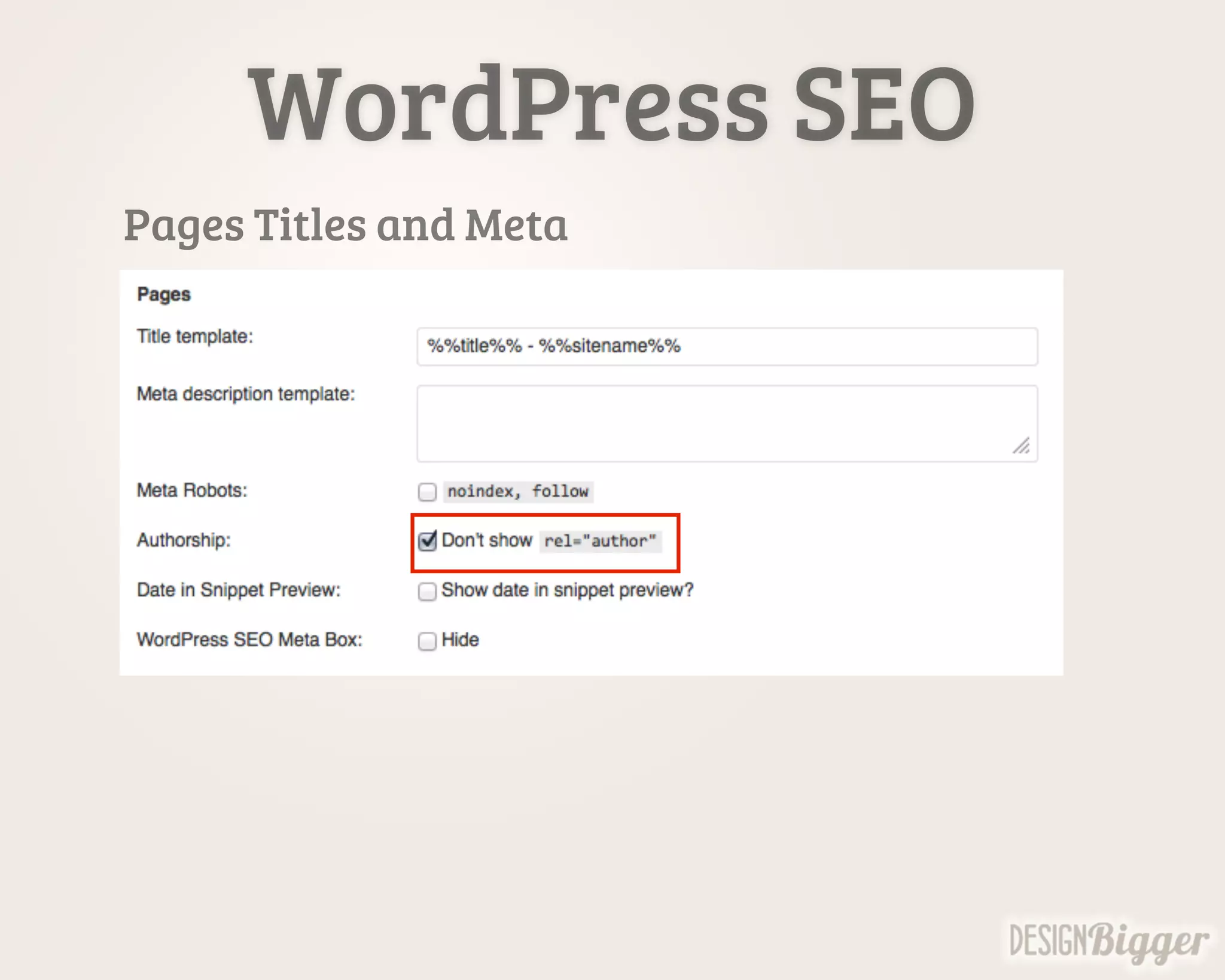 WordPress SEO
Pages Titles and Meta
 