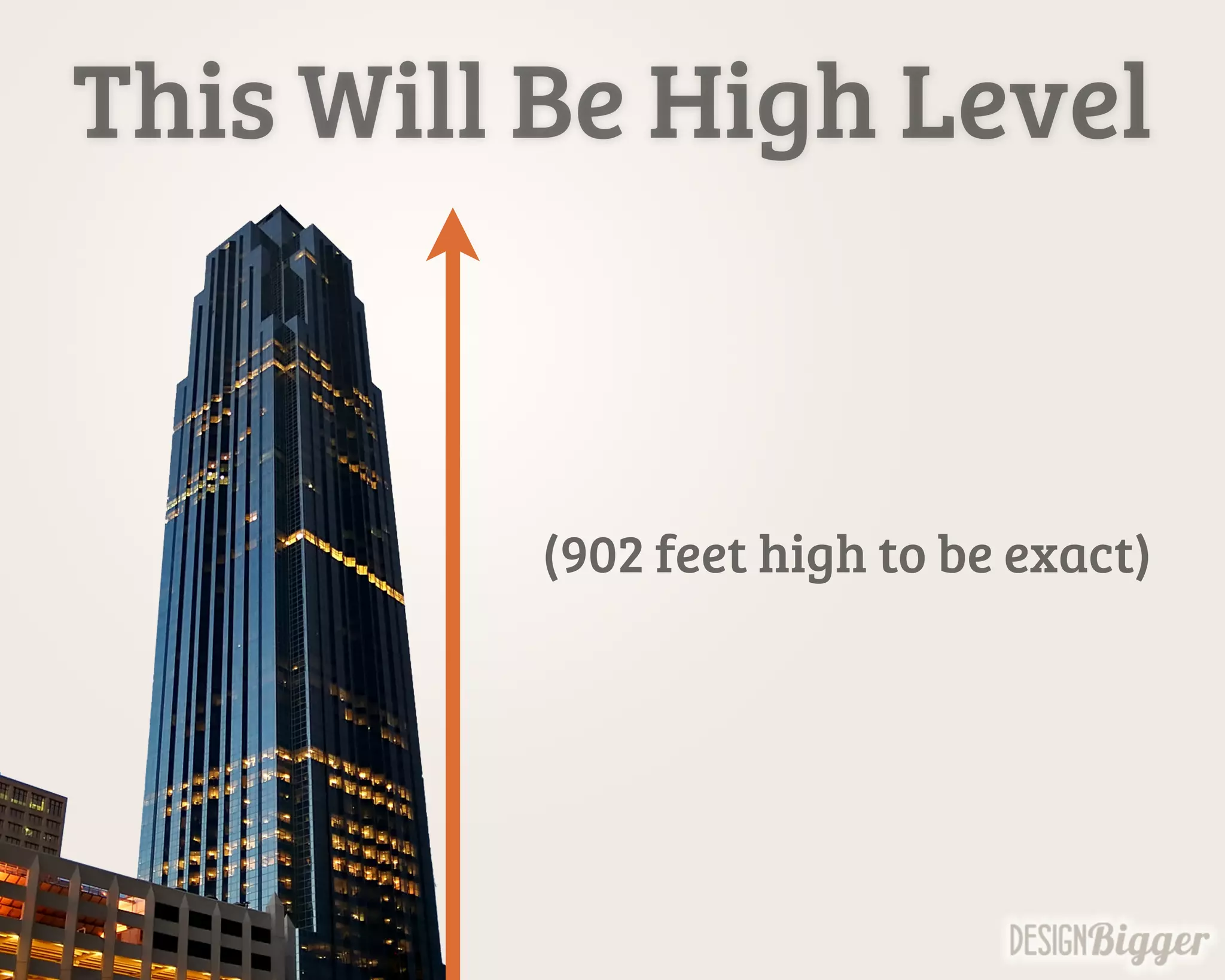 This Will Be High Level
(902 feet high to be exact)
 