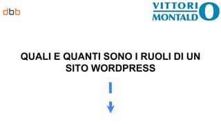 QUALI E QUANTI SONO I RUOLI DI UN
SITO WORDPRESS
 