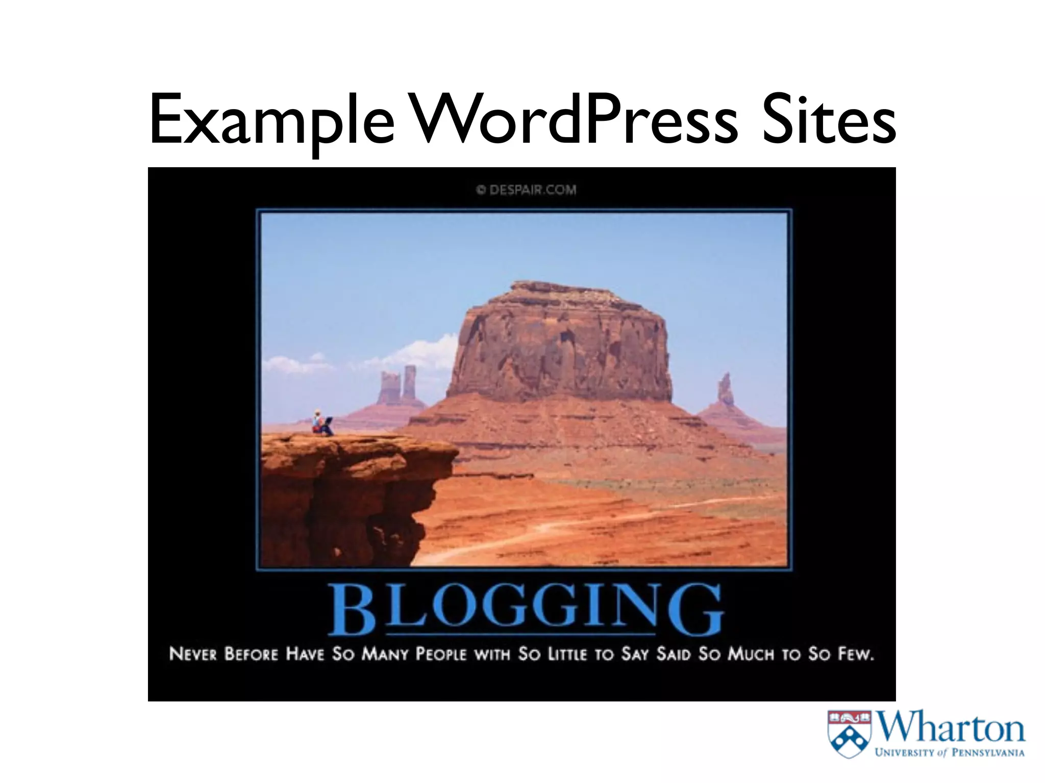 Example WordPress Sites
 