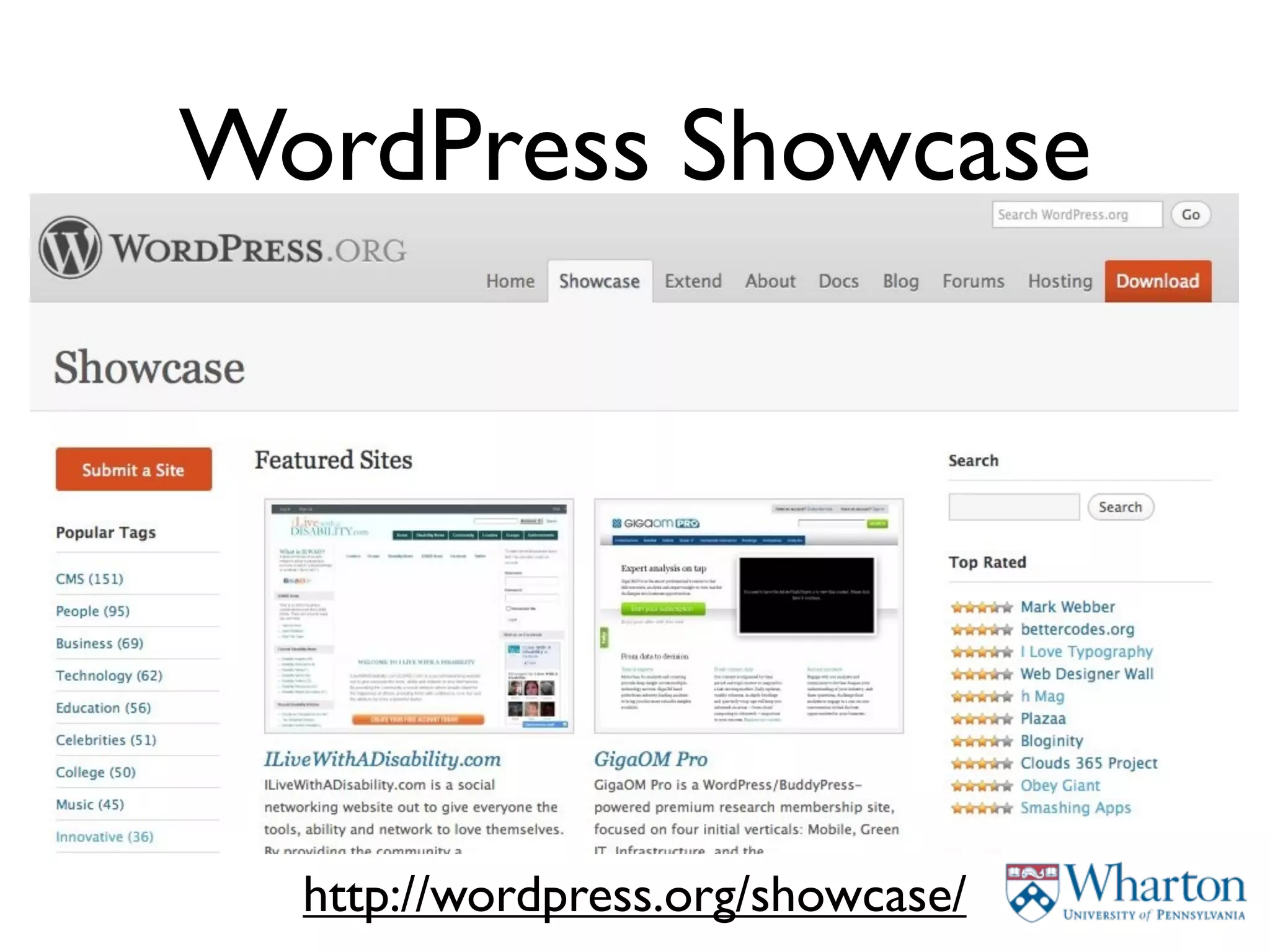 WordPress Showcase




  http://wordpress.org/showcase/
 