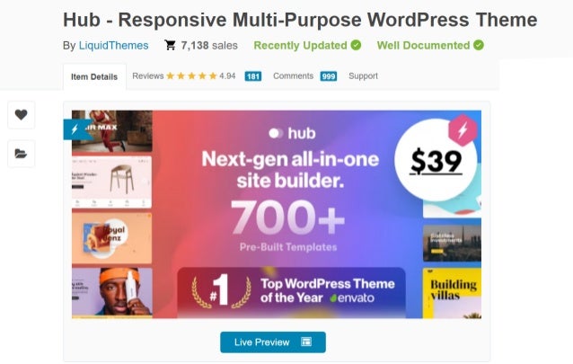 Hub - Responsive Multi-Purpose WordPress Theme 2022