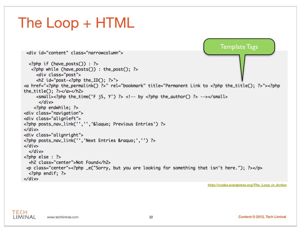 The Loop + HTML Template