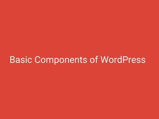 Basic Components of WordPress
 