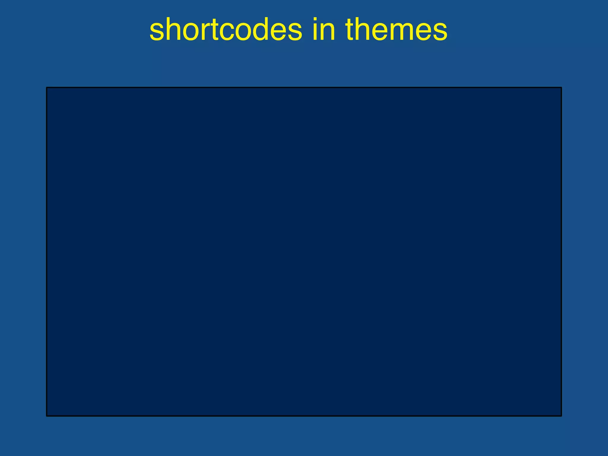 shortcodes in themes
 