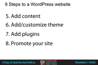 9 Steps to a WordPress website
 