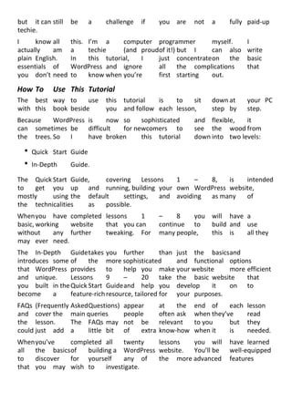 Word press to go how to build a wordpress website ( pdf drive )... | PDF
