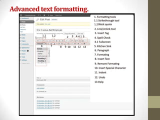 Advanced text formatting.
 