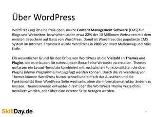 4 
Installation 
Screenshot: 1&1 App Center 
Auch wenn die WordPress Installation 
als vergleichsweise einfach gilt, kann 
sie für Nichttechniker eine 
nervenaufreibende Herausforderung 
darstellen. Wir empfehlen Ihnen 
daher Hostinganbieter zu wählen, die 
optional WordPress vorinstalliert 
anbieten, wie z.B. 1&1 und Strato. 
 