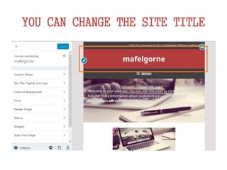 YOU CAN CHANGE THE SITE TITLE
 