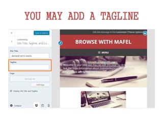 YOU MAY ADD A TAGLINE
 