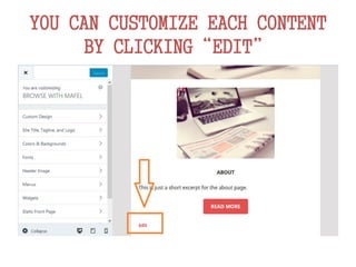 YOU CAN CUSTOMIZE EACH CONTENT
BY CLICKING“EDIT”
 