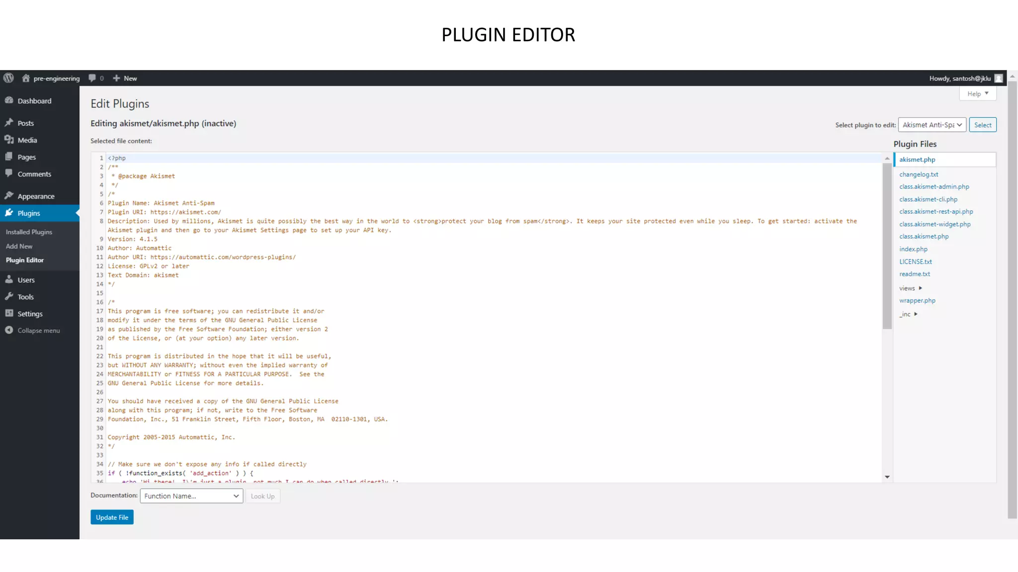 PLUGIN EDITOR
 